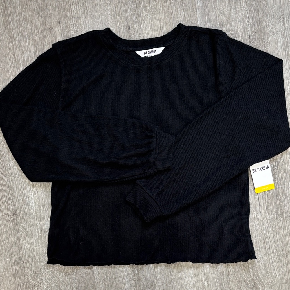 BB Dakota Black cozy Ribbed Lounge Top size Medium